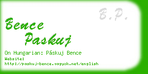 bence paskuj business card
