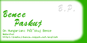 bence paskuj business card